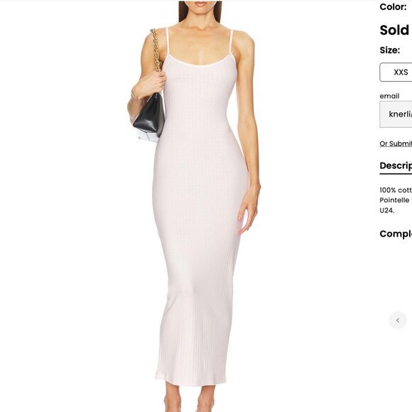 Helsa Pointelle Camisole Maxi Dress, Light Pink, Small, NWT - Picture 1 of 5